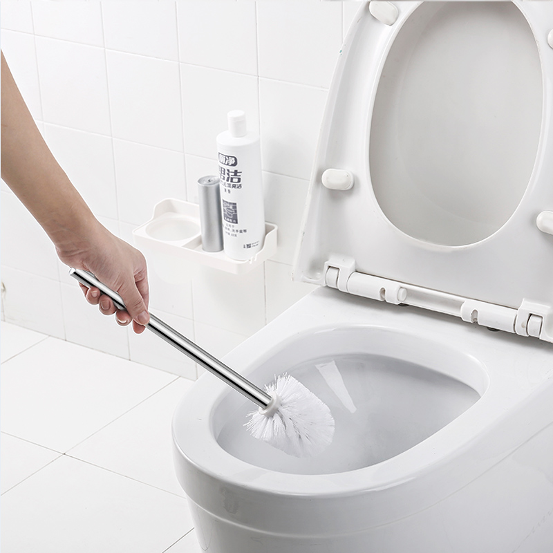 Escova sanitária montada na parede com rack de armazenamento