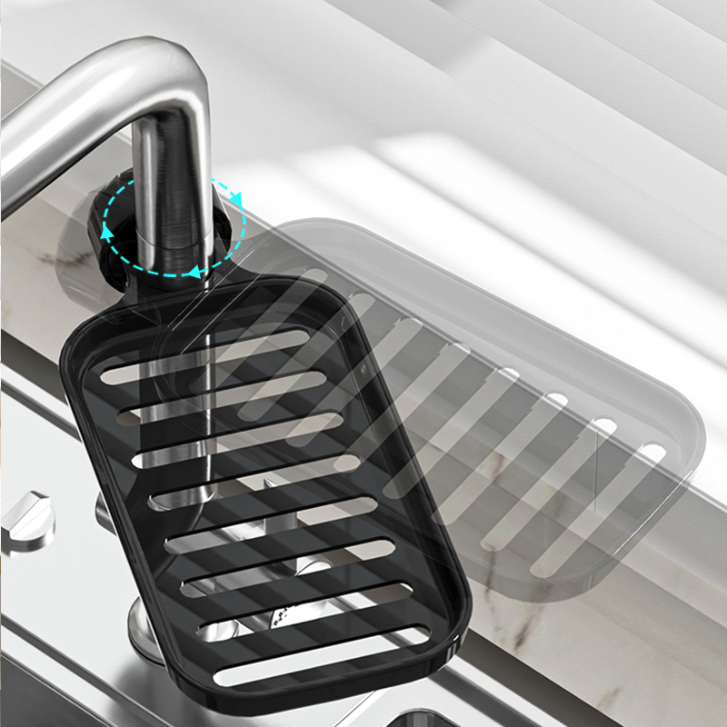 Rack de armazenamento na torneira com ganchos