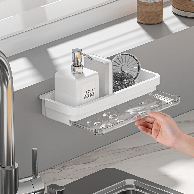 Rack de armazenamento montado na parede com bandeja de drenagem