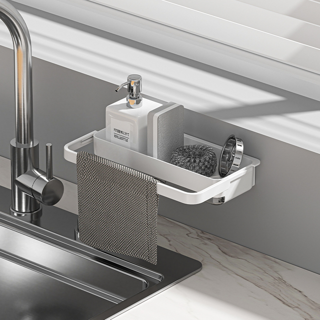 Rack de armazenamento montado na parede com bandeja de drenagem