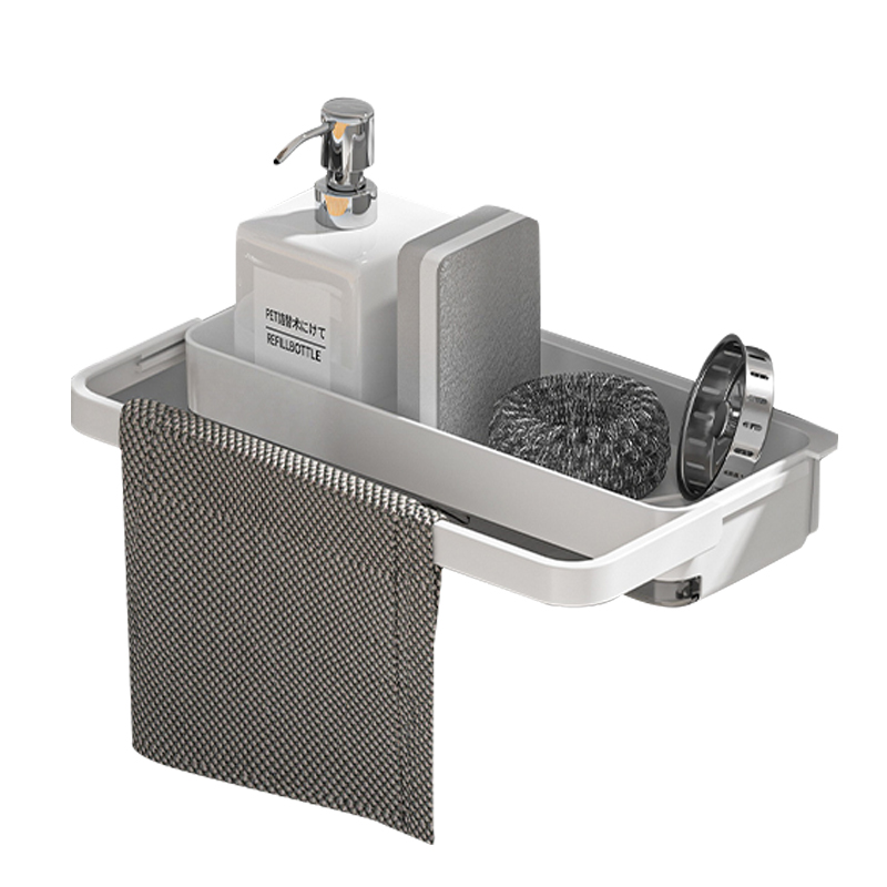 Rack de armazenamento montado na parede com bandeja de drenagem