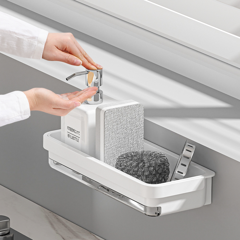 Rack de armazenamento montado na parede com bandeja de drenagem