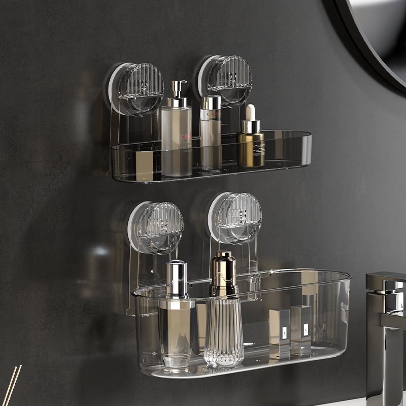 Suprimentos de banheiro para moldagem por injeção de ventosa forte acrílica, uso diverso, suspensão removível, secagem, rack de chuveiro de drenagem, rack de armazenamento