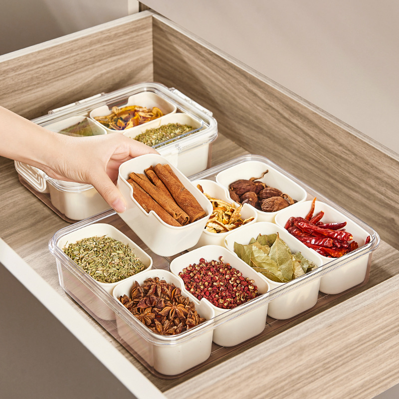 Caixa de armazenamento selada de snackle com divisor de plástico dividido servindo bandeja vegetariana com tampa