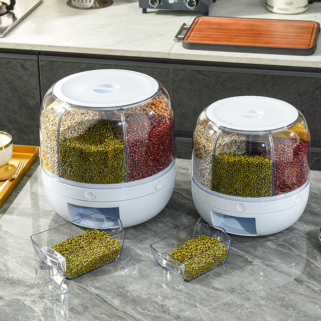 Recipiente giratório de armazenamento de grãos