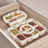 Caixa de armazenamento selada de snackle com divisor de plástico dividido servindo bandeja vegetariana com tampa
