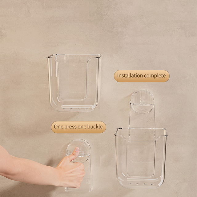 Caixa de lenços de parede com ventosa, feita de acrílico, usada para armazenar lenços e lenços faciais