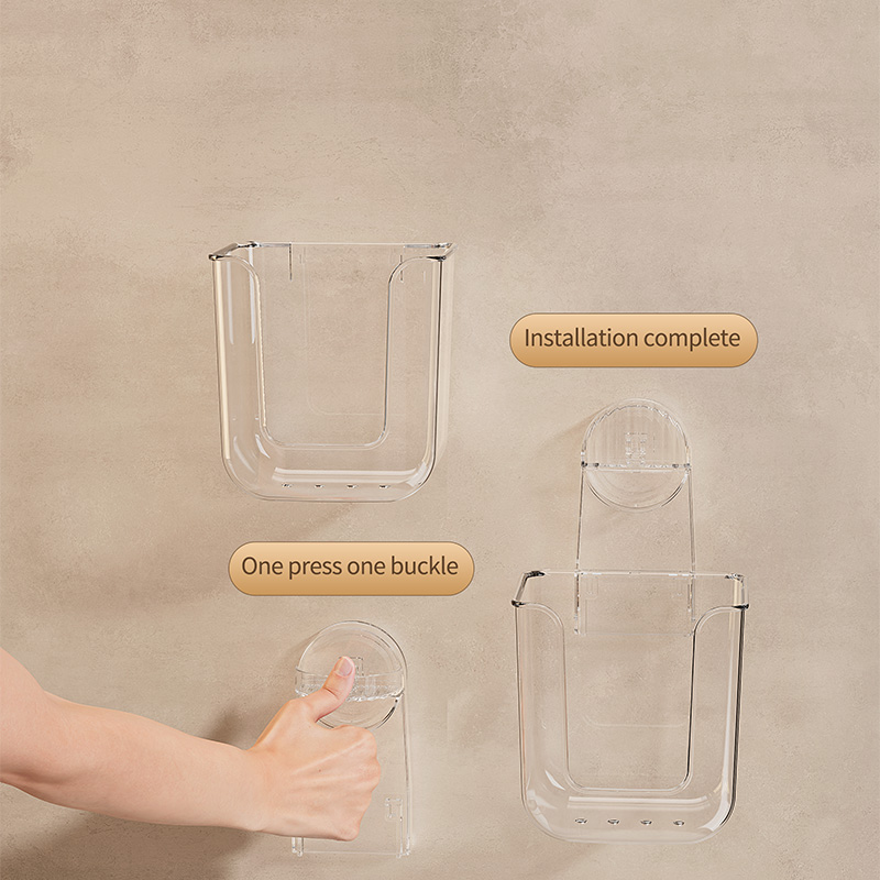 Caixa de lenços de parede com ventosa, feita de acrílico, usada para armazenar lenços e lenços faciais