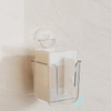 Caixa de lenços de parede com ventosa, feita de acrílico, usada para armazenar lenços e lenços faciais