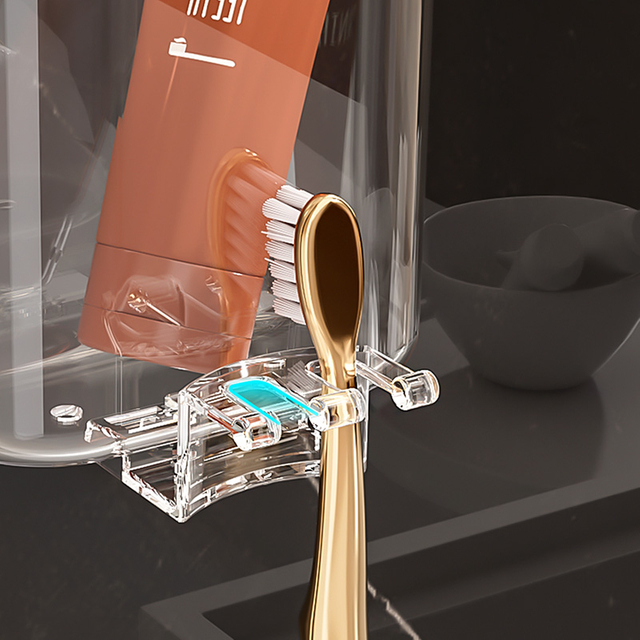 Ângulo de sucção a vácuo banheiro atacado acrílico banheiro armazenamento ventosa escova de dentes rack de parede